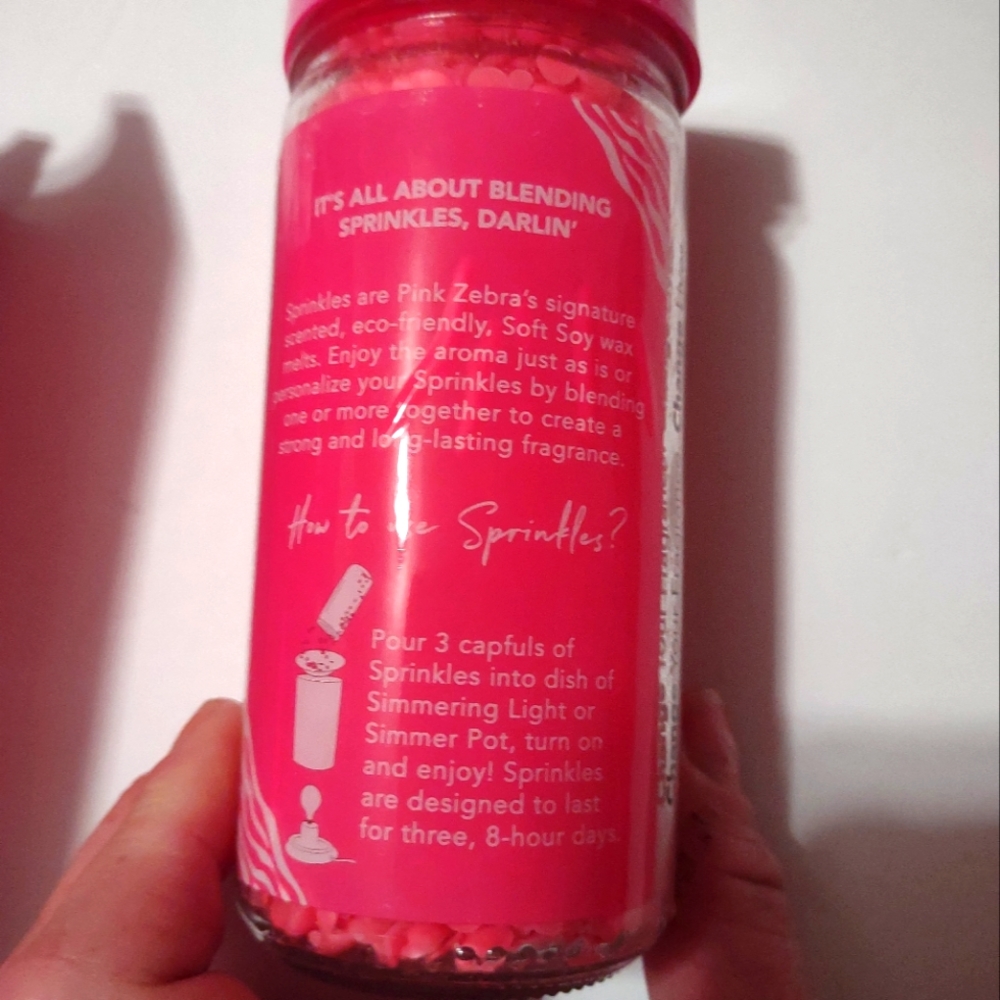 Pink Zebra wax sprinkles